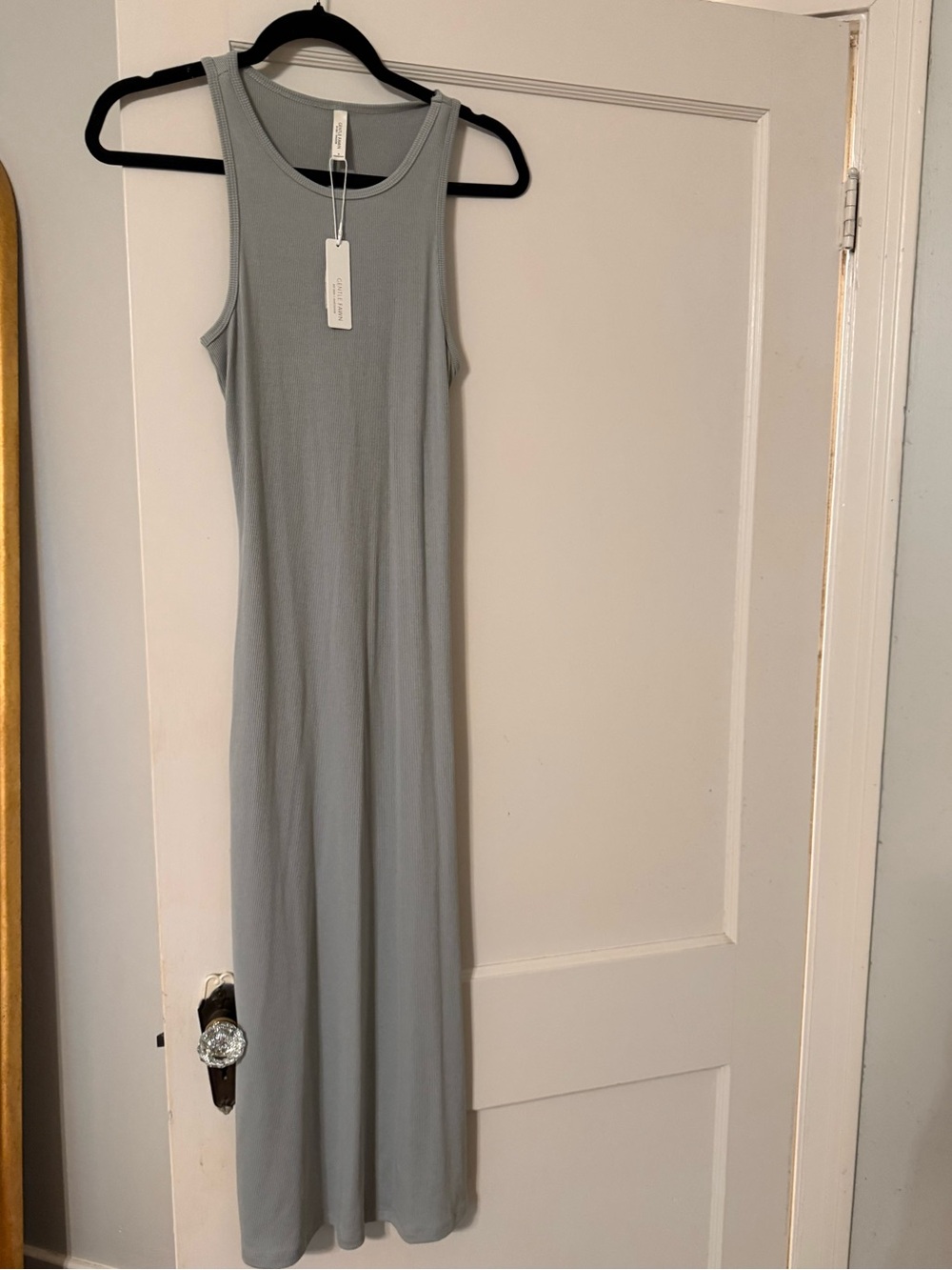 Gentle Fawn Sleeveless Maxi Dress in Light Gray